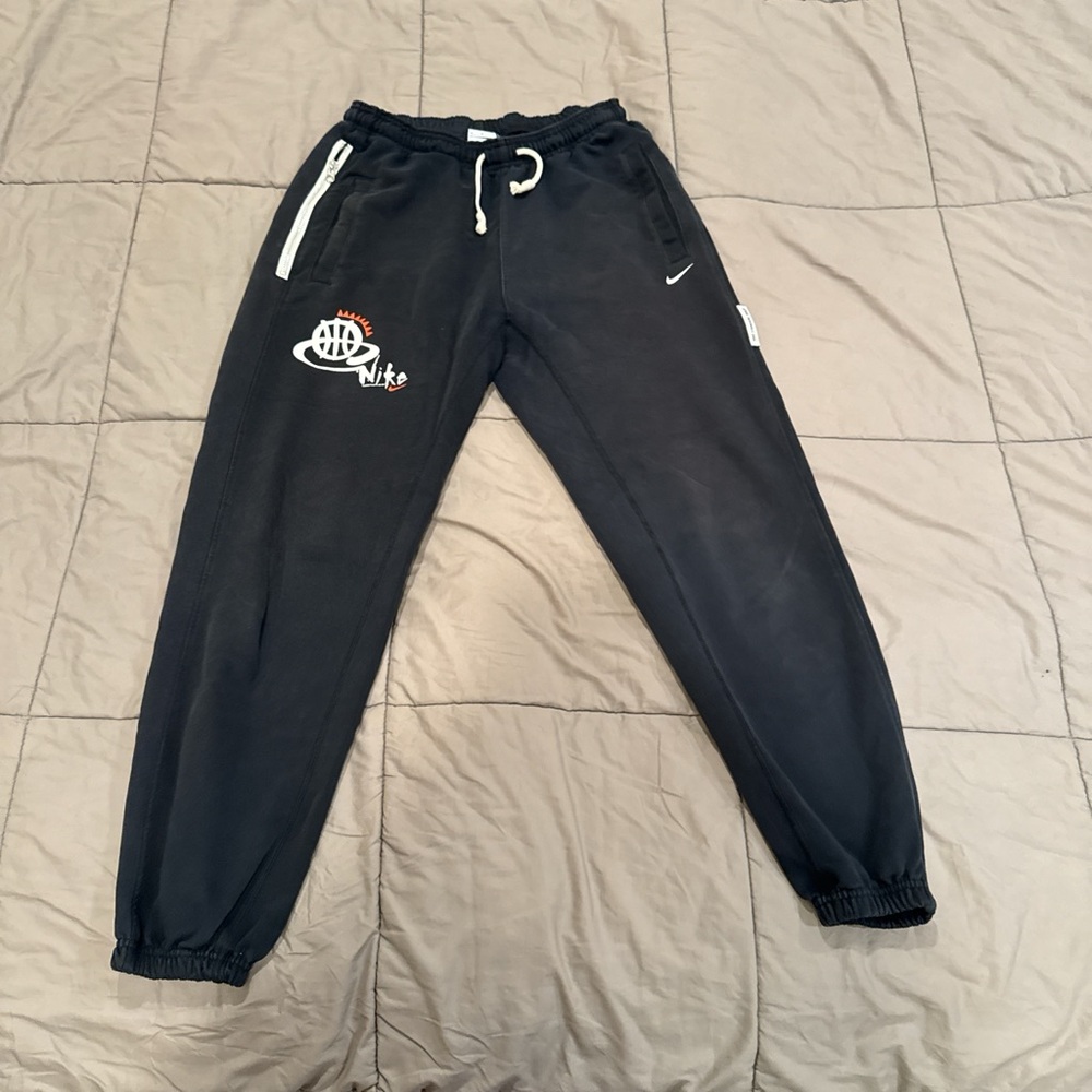 Nike Black Sweatpants with White Basketball Accents